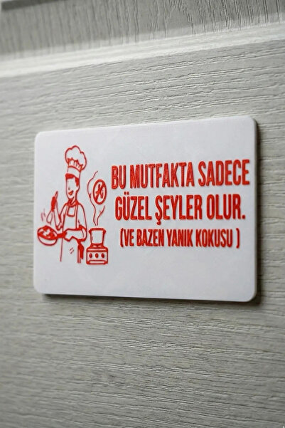 N NOXXO Espirili Mutfak Duvar Tabelası 3D Baskı Modern Dekoratif Levha 15x9 cm