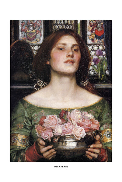 Pixaflair - John William Waterhouse's Gather Ye Rosebuds While Ye May - Tablo - Çerçevesiz Poster