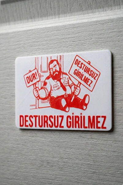 N NOXXO Espirili Destursuz Girilmez Kapı Tabelası 3D Kabartma Levha 15x9 cm