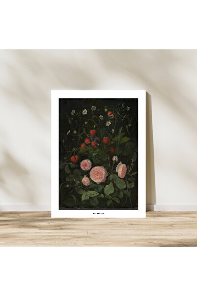Pixaflair - Still Life with Roses and Strawberries Otto Diderich Ottesen - Tablo - Çerçevesiz Poster