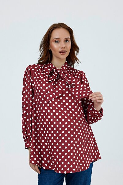 KATLİN MATERNİTY WEAR Trudnička bluza sa šarom, Tačkasti dezen komada, detalj...