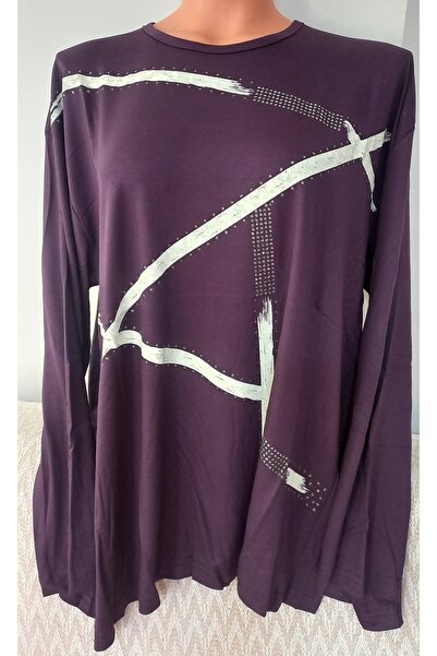 Anne ملابس Er Giyim باتال بلوزة قطنية ممشطة برقبة دائرية وأكمام طويلة باللون ...