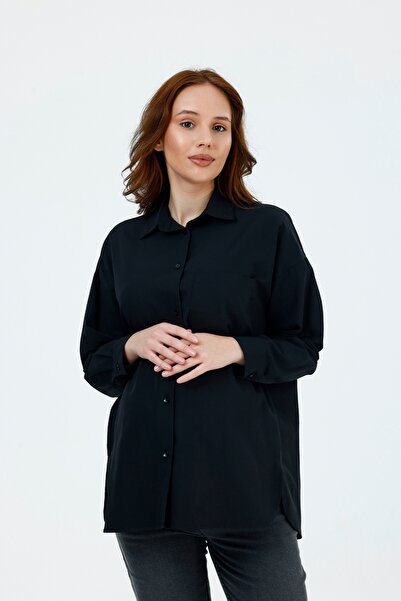 KATLİN MATERNİTY WEAR Πουκάμισο για έγκυες oversized Mold Ποπλίνα από ύφασμα,...