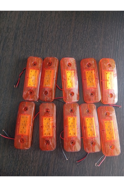 Kir Yan dorse 9 ledli lamba 12 volt 24 volt 10 adet turruncu renk