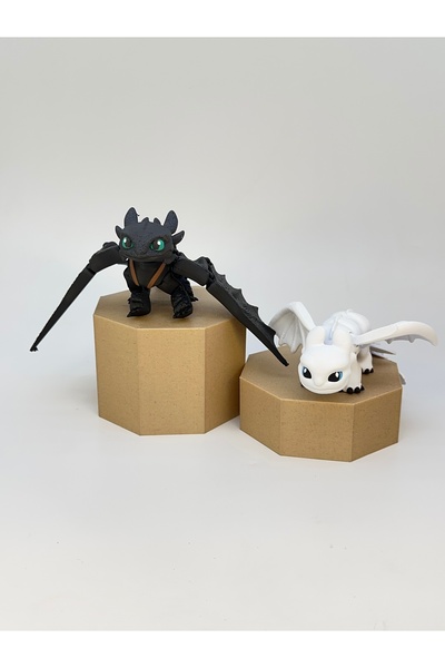 fyne Toothless How to Train Your Dragon Premium Toothless Couple Figure Set |...