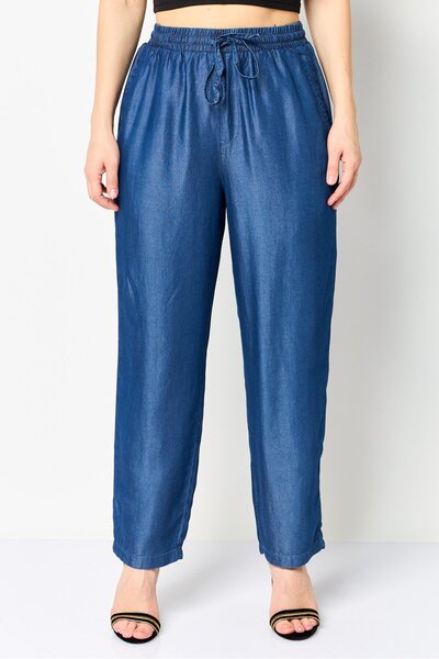 Nautica Women Regular Fit Plain Straight Leg Pants, Navy