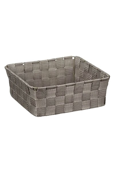 BREZIUM Cos de depozitare cu model impletit, cadru metalic, 24x24x8.5 cm, Gri,