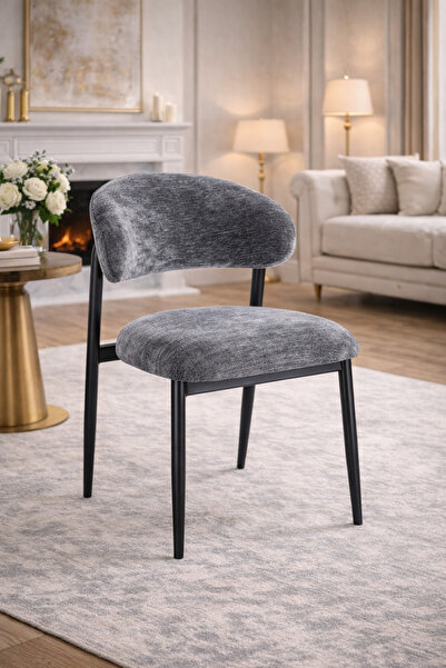 N.zone A modern dining chair with an elegant design and luxurious velvet fabr...