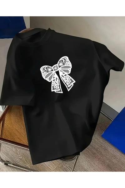 FUFLUNS دانتيل تي شيرت DESEN مطبوع بشريط مزخرف للجنسين/للرجال/للنساء ذو ​​ياق...