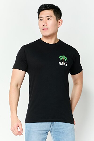Vans Men Crew Neck Short Sleeve Graphic Print T-Shirt, Black