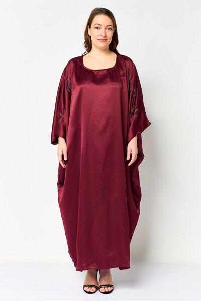 JASON WU Women Textured Kaftan Maxi Dress, Maroon