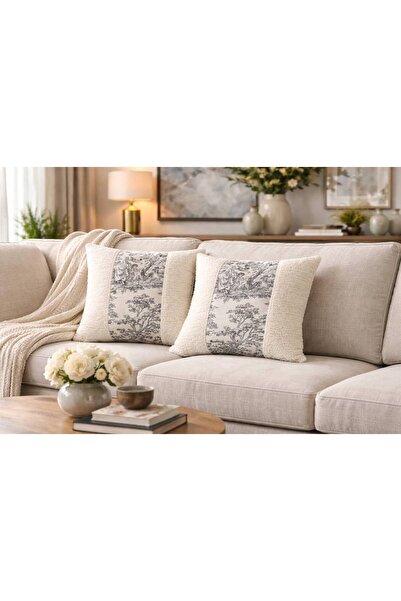 Diva Home قطعتان من غطاء الوسادة بنمط ريفي فرنسي و وبري قطعة من غطاء الوسادة ...