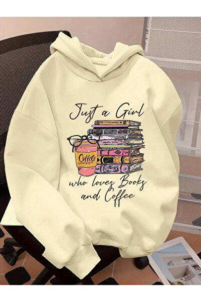 Eritqaa Just a girl printed black hooded sweatshirt hoodie