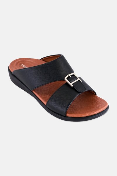 London Fog Men Slip On Arabic Sandals, Black