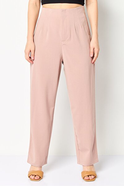 London Fog بنطلون نسائي عادي بقصة مستقيمة، لون وردي قديم