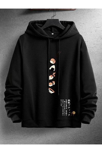 Eritqaa Unisex oversize sweatshirt hoodie with sushi print