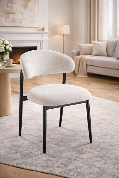 N.zone A modern dining chair with an elegant design and luxurious velvet fabr...