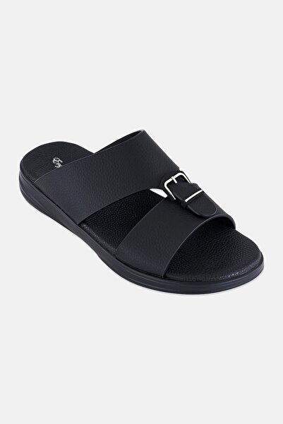 English Laundry Men Slip On Arabic Sandals, Black