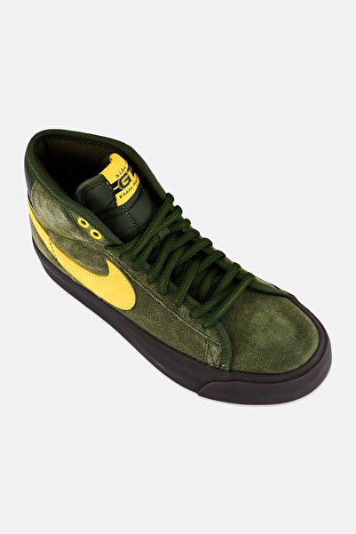 Nike Men Zoom Blazer Mid Lace Up Skateboarding Shoes, Olive