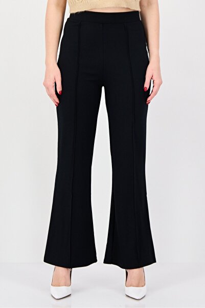 Material Girl Women Regular Fit Solid Flared Pants, Black