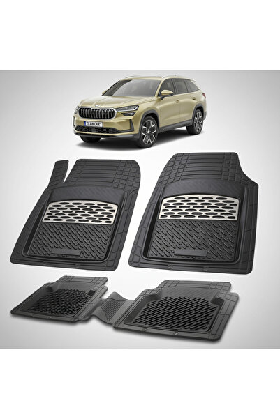 TEAMCAR Skoda Kodiaq II Compatible Floor Mats 2023+ | Silver