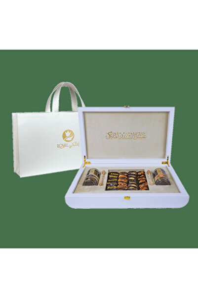 Al Malaky Royal Ramadan White Leather Box Natural UAE Sidr 250g & Pure UAE Sa...