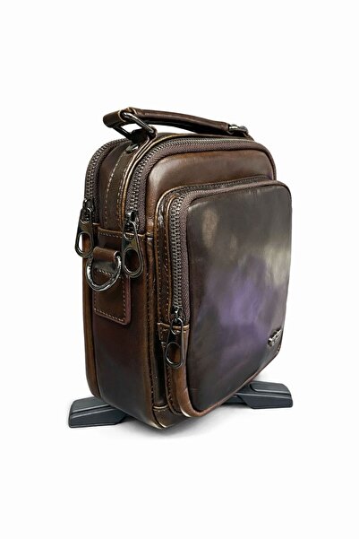 ÇÇS Genuine Leather Men's Handbag with Strap