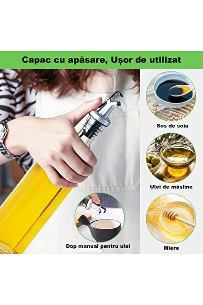 ABYZ Set de 2 sticle de ulei și oțet, 290 ml, sticlă cu dozatoare, 5x5x30,5 cm, transparente