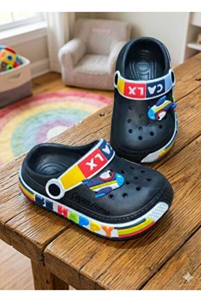 ÇEÇEN HOME Culoare neagră, cu figurină de avion, antiderapant, sandale Cross ...