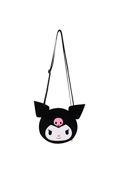 ABYZ Kuromi plush bag, kawaii purse with adjustable strap, 16x16x4 cm, black,...