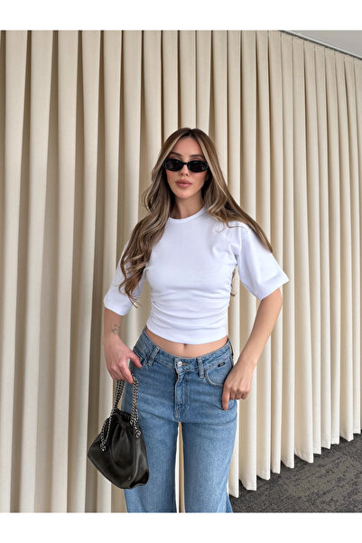 Laluvia White Draped Body Suit - 261003