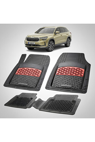 TEAMCAR Πατάκια δαπέδου Skoda Kodiaq II Συμβατά 2023+ | Κόκκινα