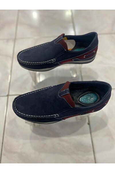 Metin Ayakkabı Navy Blue Inside and Outside Genuine Leather Onotomic Sole Pai...