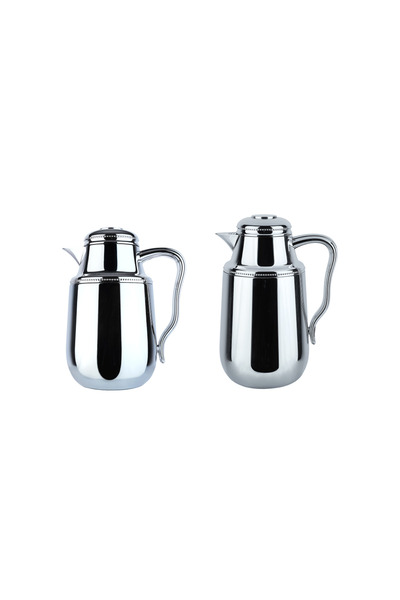 Alsaif Home Al Saif Home Thermos Set - Chrome | 2 Pieces - 1 Liter + 700 ml