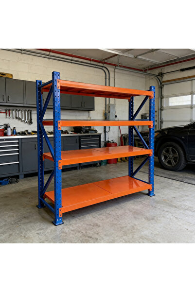 Generic وحدة رفوف من 4 طبقات، إطار من الفولاذ الكربوني، (200*200*60) سم. مناس...