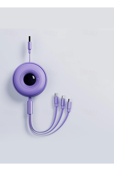 Generic 66W Super Fast 3-in-1 Retractable Charging Cable – USB to Micro, iP &...