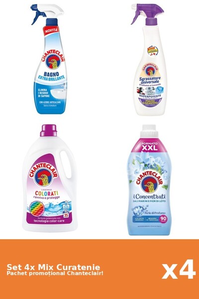 Chanteclair Set 4 Mix Curatenie Chanteclair: Lotus, Clasic, Color, Mosc Alb