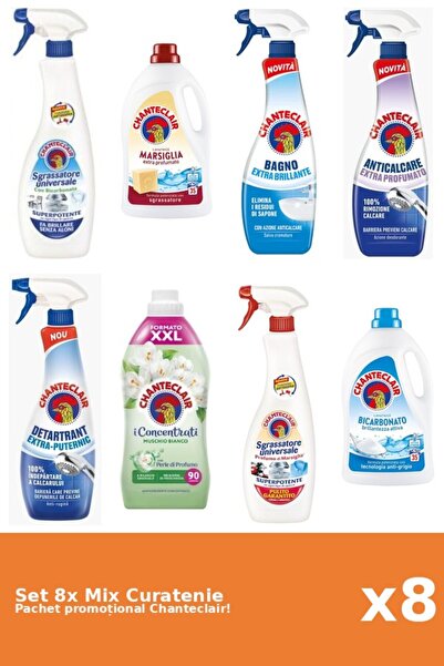 Chanteclair Set 8 Mix Curatenie Chanteclair: Bicarbonat, Clasic, Puternic, Pa...