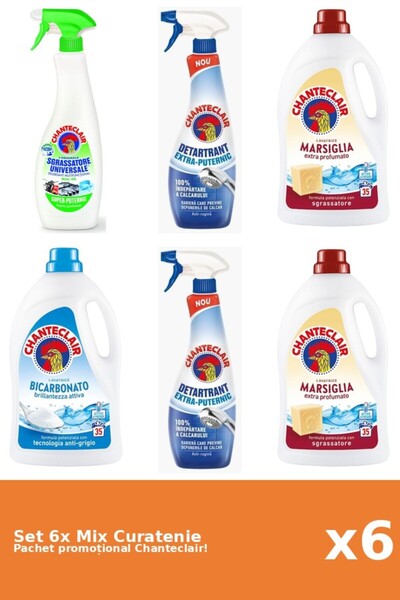 Chanteclair Set of 6 Chanteclair Cleaning Mix: Lemon, Baking Soda, Marseille,...