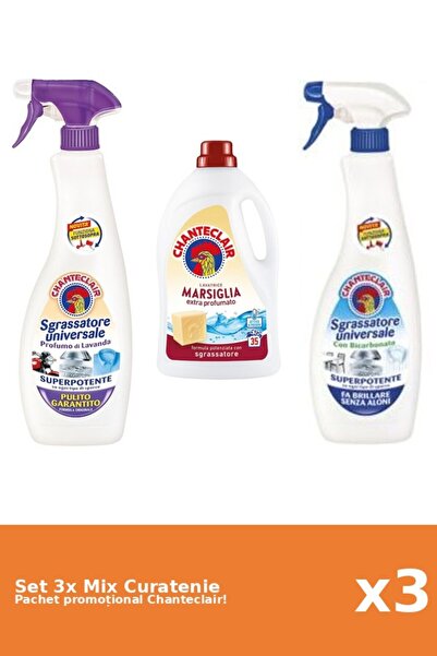 Chanteclair Set 3 Mix Curatenie Chanteclair: Bicarbonat, Marsilia, Mosc Alb