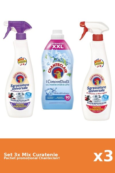 Chanteclair Set 3 Mix Curatenie Chanteclair: Lotus, Marsilia, Lavanda
