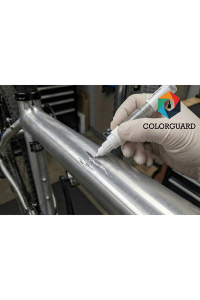 COLORGUARD Metallic Silver Gray Metal and Furniture 2 in 1 Special Design Bottle Touch-Up Paint with Needle and Brush