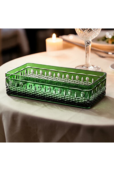 Glowvera Lumia Handcrafted Cut Crystal Presentation Bowl – 12X24 cm