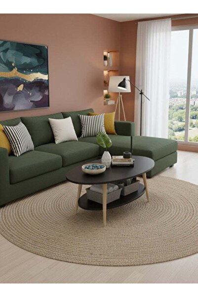 Taimi طاولة منزلية بتصميم عصري مع طبقتين للتخزين، مناسبة لغرفة المعيشة، طاولة...