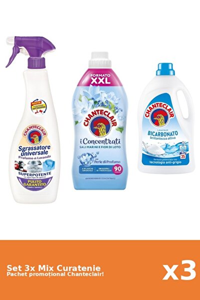 Chanteclair Set 3 Mix Curatenie Chanteclair: Bicarbonat, Lotus, Mosc Alb