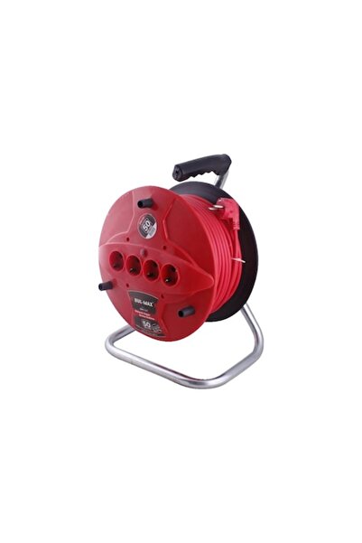 Bul-Max Extension Cord with Drum, 4 Sockets, 20m Red