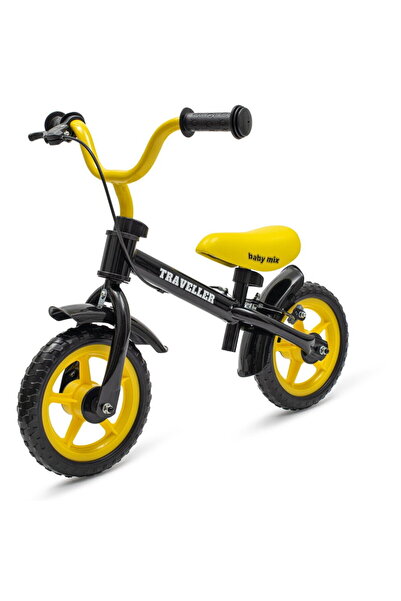 Babymix Bicicletă de echilibru pentru copii cu frână Baby Mix Traveller neagră