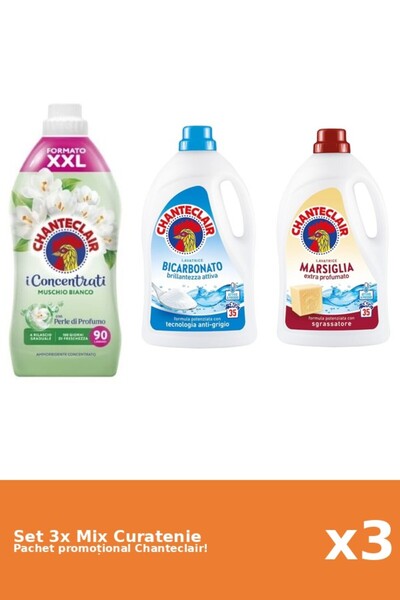 Chanteclair Set 3 Mix Curatenie Chanteclair: Bicarbonat, Marsilia, Mosc Alb