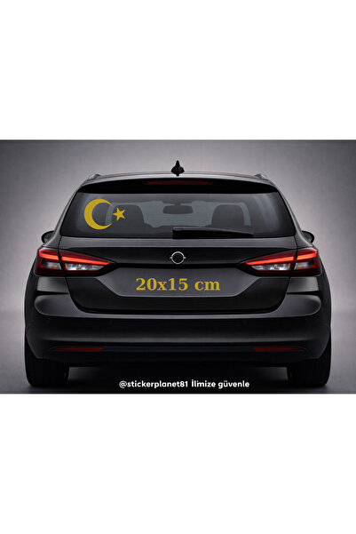 AlpiLeo Turkish Flag Sticker Moon Star Car Auto Sticker 20 cm X 15 cm |   Whi...