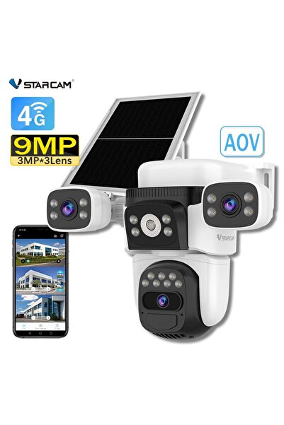 Vstarcam BG621SR 3 Kameralı 6MP Güneş Panelli Sim Kartlı 4G Solar Kamera